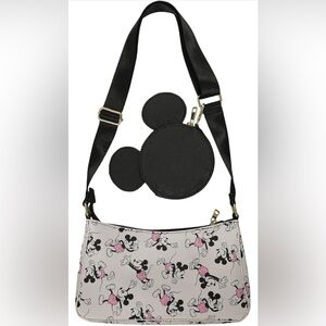 Disney Mickey Mouse Women's White Handbag With Removable Coin Purse